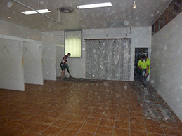 During the Commercial Shop strip out